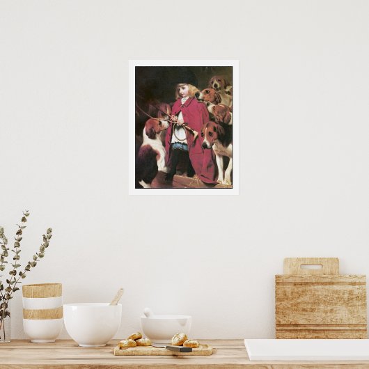 Meisje met windhonden -  Poster van Barber (Keuken)