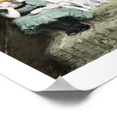 Meisje Met Witte Hond Poster (Hoek)