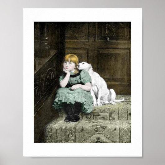 Meisje Met Witte Hond Poster (Voorkant)