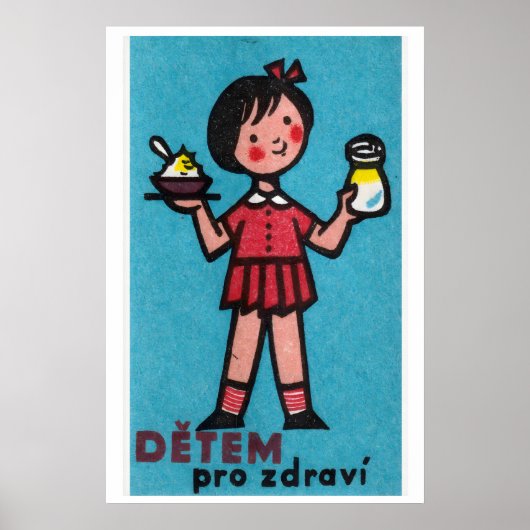 Meisje met yoghurt rode jurk - Matchbox Print (Voorkant)