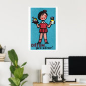 Meisje met yoghurt rode jurk - Matchbox Print (Thuiskantoor)