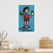 Meisje met yoghurt rode jurk - Matchbox Print (Keuken)