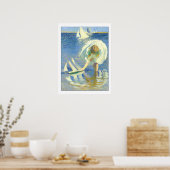 Meisje met zeilboot van Edmund Charles Tarbell Poster (Keuken)