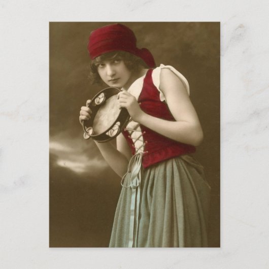  meisje met zigeuners briefkaart (Voorkant)