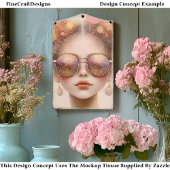 Meisje Met Zonnebril Met Glitters DN2B Decoupage Tissuepapier