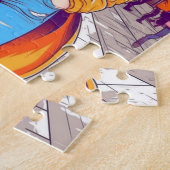 Meisje met Zonnebril op straat Legpuzzel (Zijkant)