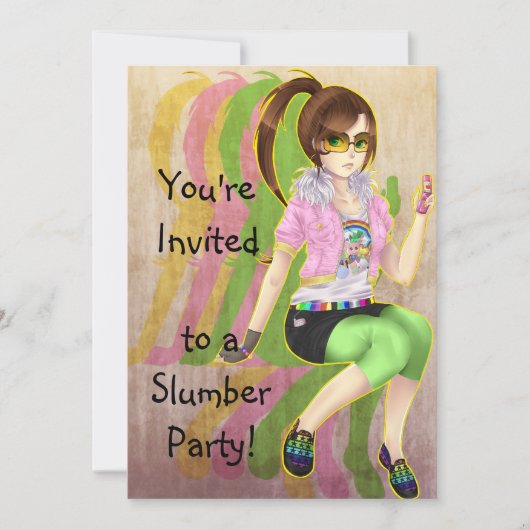  meisje mode slachtofferpartij uitnodigingen (Voorkant)