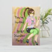  meisje mode slachtofferpartij uitnodigingen (Staand voorkant)