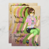  meisje mode slachtofferpartij uitnodigingen (Voorkant / Achterkant)