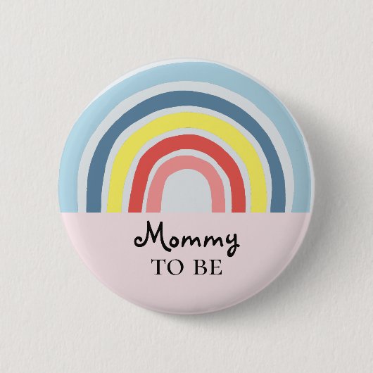 Meisje moderne mama die Baby shower wordt Ronde Button 5,7 Cm (Voorkant)