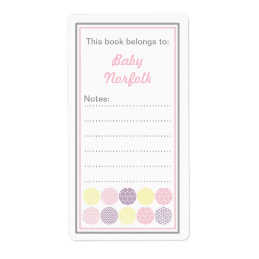 Meisje Moderne Punt Boekplaten met berichtgebied Etiket (Voorkant)