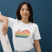 Meisje Moeder Retro Bloem Zonsondergang T-shirt