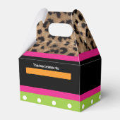 Meisje Monkey Safari Chique Leopard Party Favor Bo Bedankdoosjes (Achterkant)