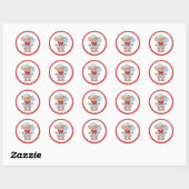 Meisje Monkey Sailor Ronde Sticker (Vel)