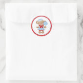 Meisje Monkey Sailor Ronde Sticker (Tas)