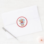 Meisje Monkey Sailor Ronde Sticker (Envelop)