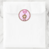 MEISJE MONKEY Tu Baby shower ballon sticker #3 (Tas)