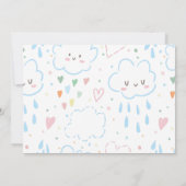 Meisje mooie harten over de regenboogdag kaart (Achterkant)