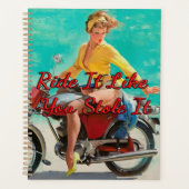 Meisje motorfiets 1950 van Gil Elvgren Planner (Voorkant)