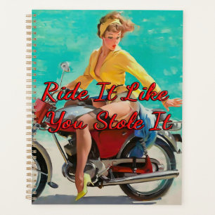 Meisje motorfiets 1950 van Gil Elvgren Planner