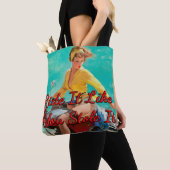 Meisje motorfiets 1950 van Gil Elvgren Tote Bag (Dichtbij)