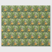 Meisje muis op een tuin schommel cadeaupapier (Vlak)