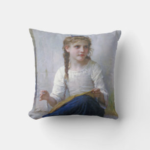 Meisje Naaiend, Bouguereau Kussen
