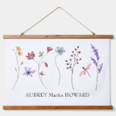 Meisje naam canvas vlag | Gepersonaliseerd naambor Hangend Wandkleed (Voorkant)