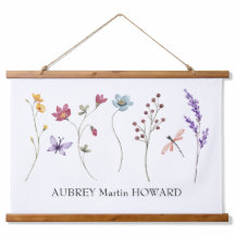 Meisje naam canvas vlag | Gepersonaliseerd naambor