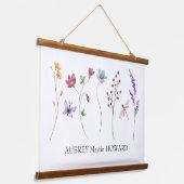 Meisje naam canvas vlag | Gepersonaliseerd naambor Hangend Wandkleed (Gebogen)