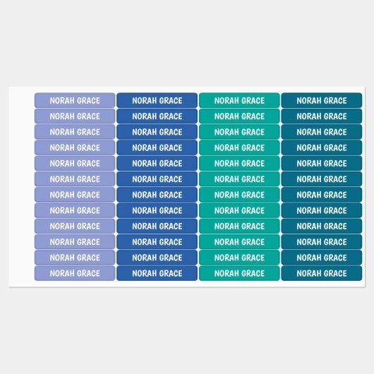 Meisje naam etiketten waterbewijs, zeemeermin ocea labels (Vel)