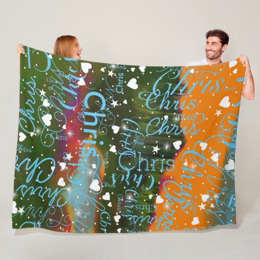 Meisje Naam Meisje Gepersonaliseerd Abstract Fleece Deken (In situ)