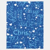 Meisje Naam Meisje Gepersonaliseerd Sky Blue Fleece Deken (Voorkant)
