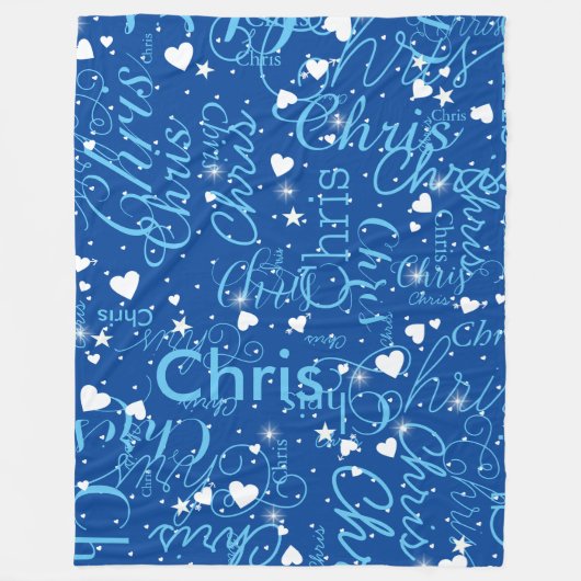 Meisje Naam Meisje Gepersonaliseerd Sky Blue Fleece Deken (Voorkant)