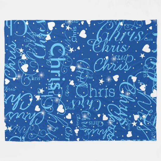 Meisje Naam Meisje Gepersonaliseerd Sky Blue Fleece Deken (Voorkant (Horizontaal))