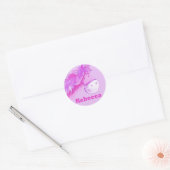 Meisje naam "Rebecca" roze pony paard sticker (Envelop)