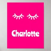 Meisje Naam Solid Roze Wimpers Poster (Voorkant)