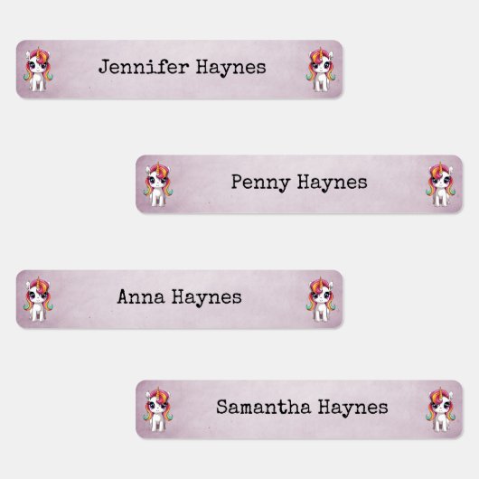 Meisje naam stof kleding labels regenboog eenhoorn (Groep)