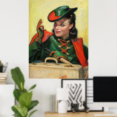 Meisje Naar College Pin-Up Poster (Thuiskantoor)