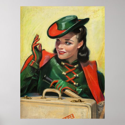 Meisje Naar College Pin-Up Poster (Voorkant)