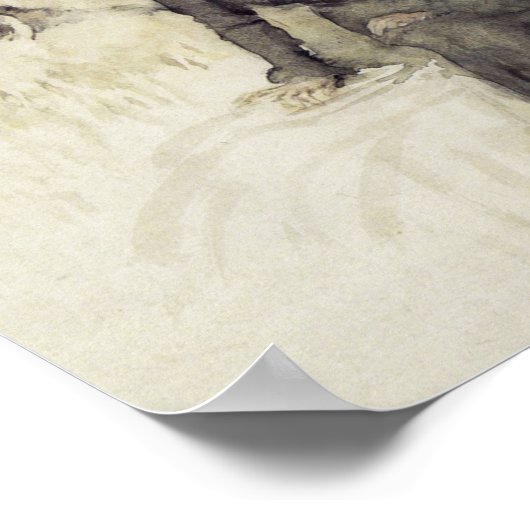 Meisje naast een streaming Poster (Hoek)