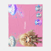 Meisje nacht beschermen baby draken fleece deken (Voorkant)