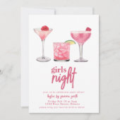 Meisje Nachtdiner Uitnodiging Sjabloon (Voorkant)