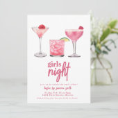 Meisje Nachtdiner Uitnodiging Sjabloon (Staand voorkant)