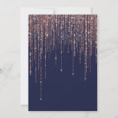 Meisje Navy Roos Gouden Glitter Fringe Baby shower Kaart (Achterkant)