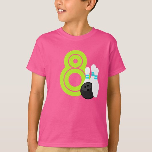Meisje Neon Bowling Verjaardag Shirt (Voorkant)