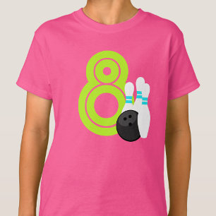 Meisje Neon Bowling Verjaardag Shirt