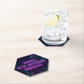 Meisje Neon Paarse Roze Glow Party Kartonnen Onderzetters (Insitu)