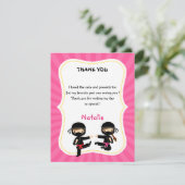 Meisje Ninja Dank Je Kaart - Kinderen Warrior Verj (Staand voorkant)