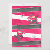 Meisje Ninja Karate Verjaardagsfeestuitnodigingen Kaart (Achterkant)